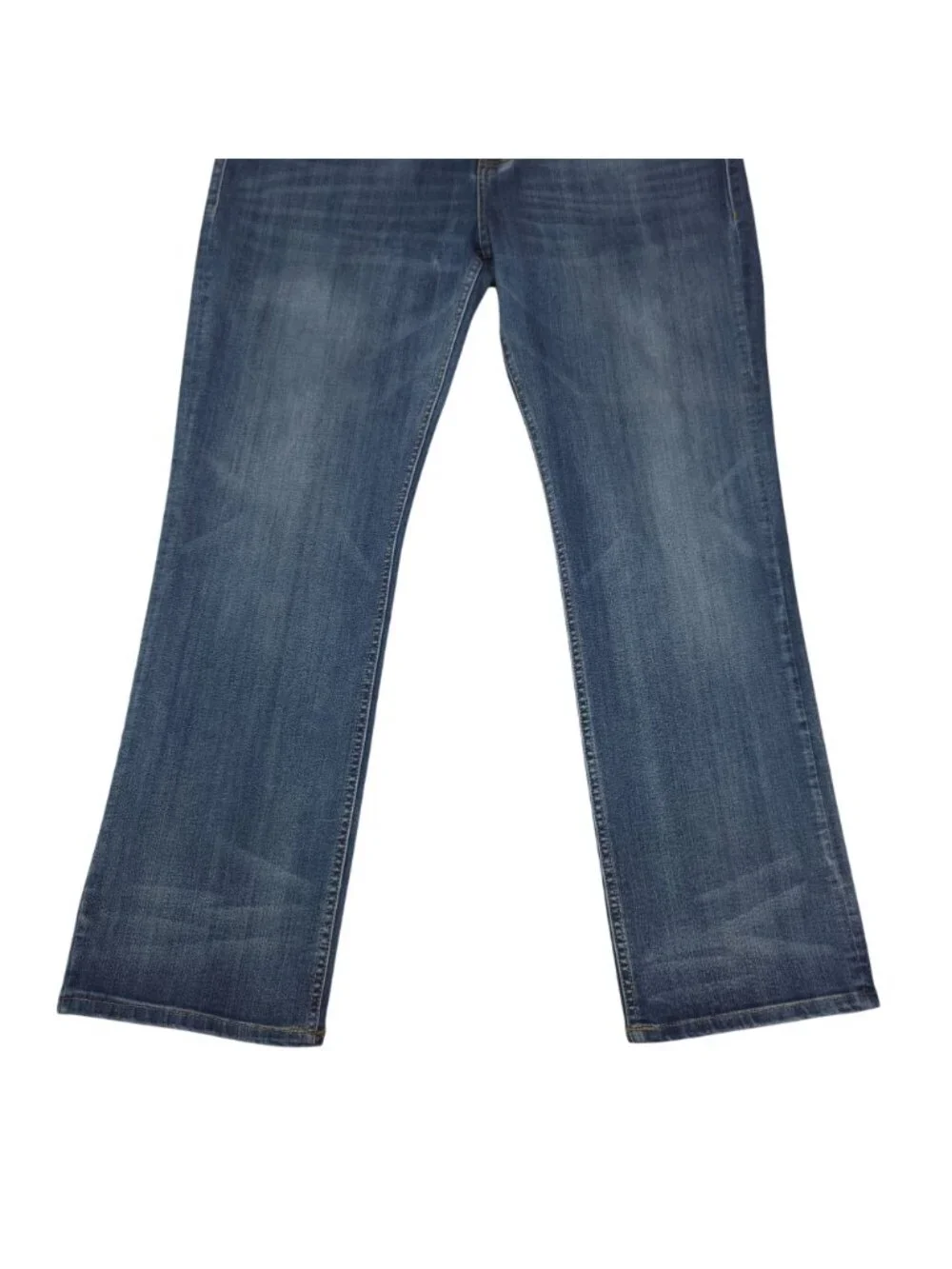 Seven7 Straight Fit Mens Blue Denim Jeans W38 L32 Whiskered Medium Wash